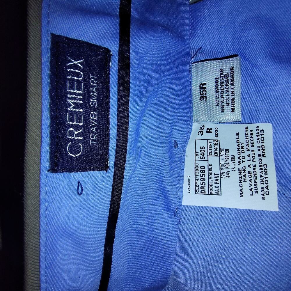 Cremeux Men’s Brown Flat Front Business Casual Slacks Dress Pants Size 35 BG14 - Picture 4 of 4